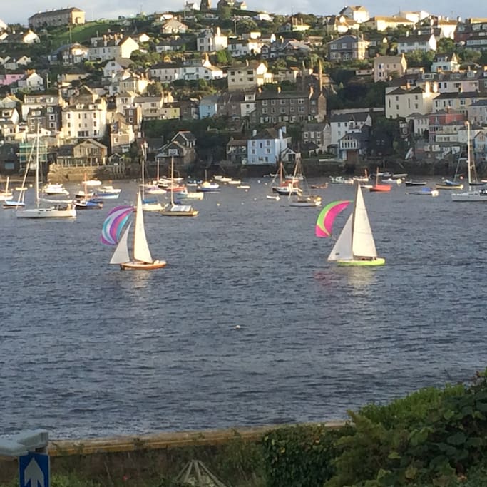 Watching the yacht races from the terrace