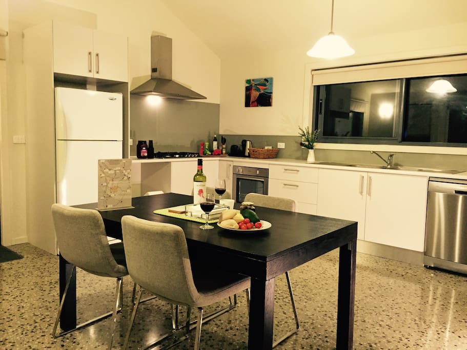 Large cooking and dining space. Full sized-appliances.