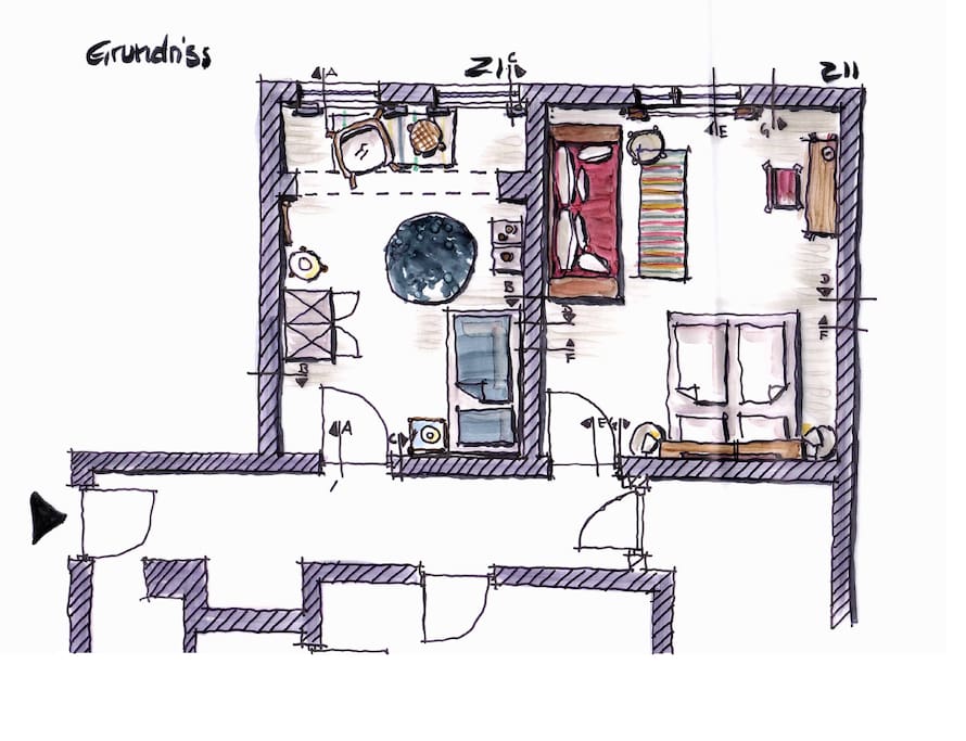 Grundrisse Wohnzimmer