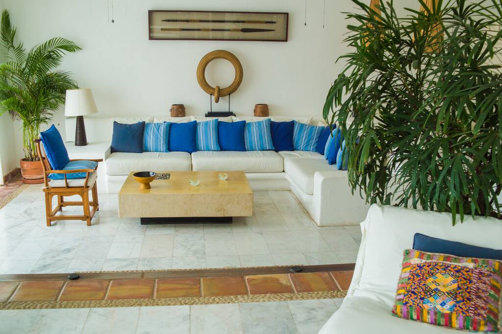 Living Room with Built in Bar