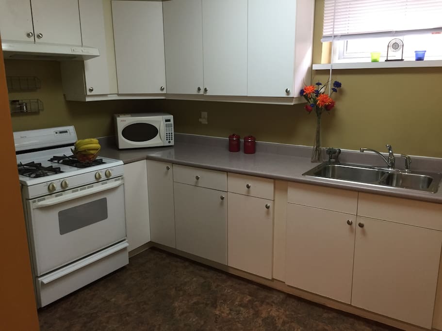 Great size kitchen with dishes, Coffee machine and Microwave