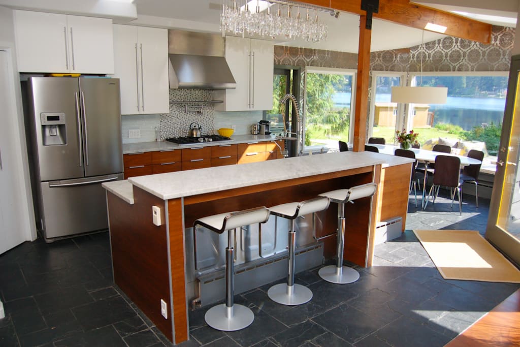 Have a drink at the bar while your loved one makes you dinner ;)