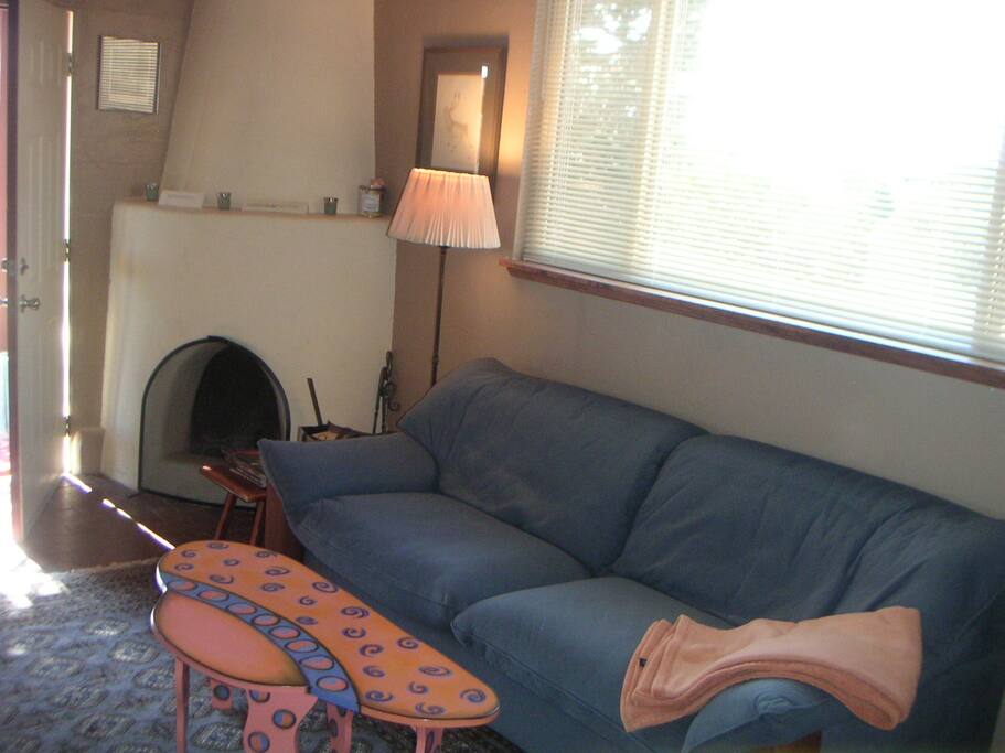 Comfortable couch in living room area.
