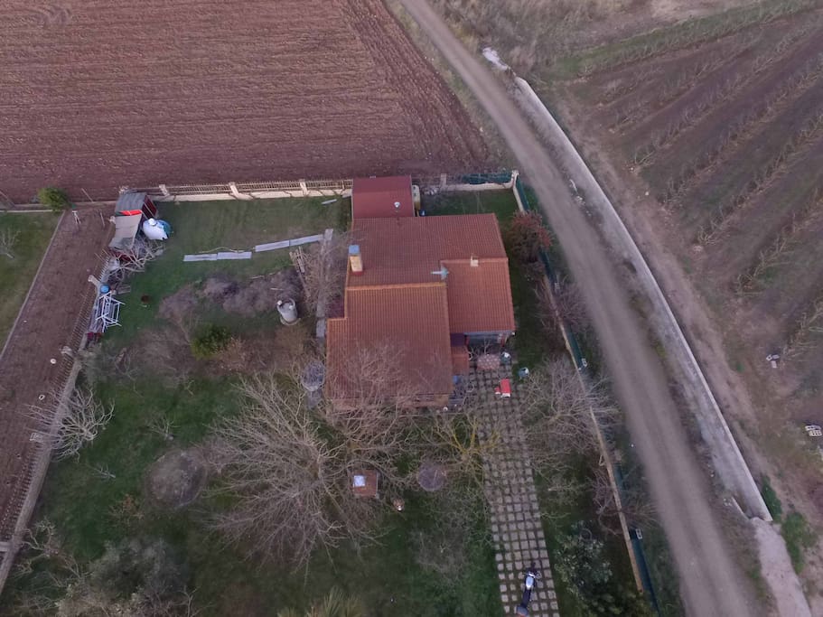 Vista aérea de la casa