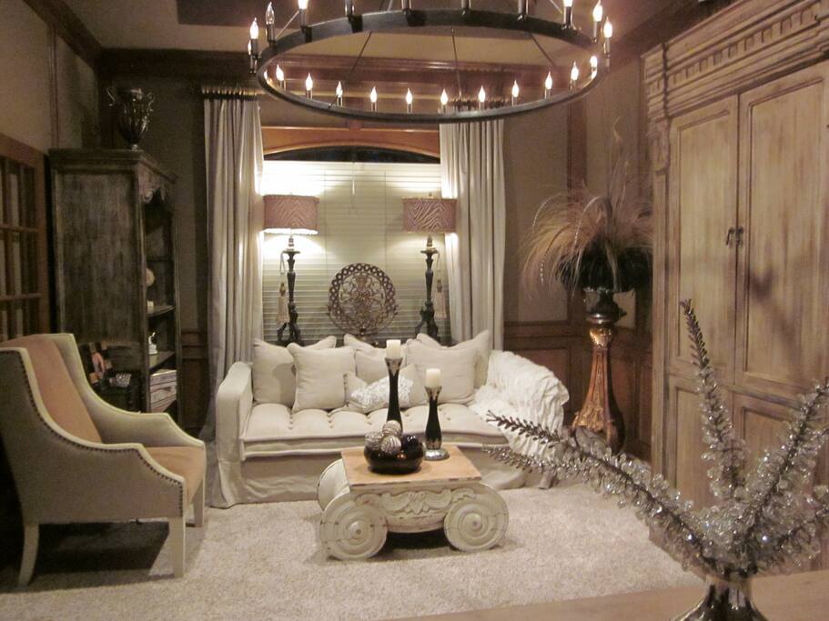 Formal Living/Dining Room: Sofa can be used for a place to sleep.