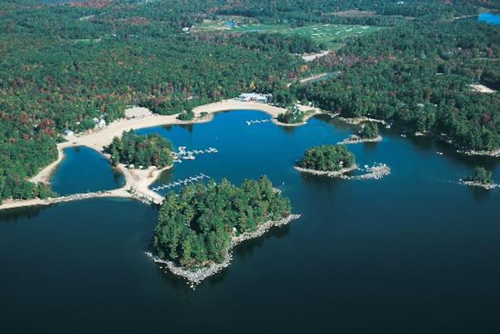 Aerial view of point sebago