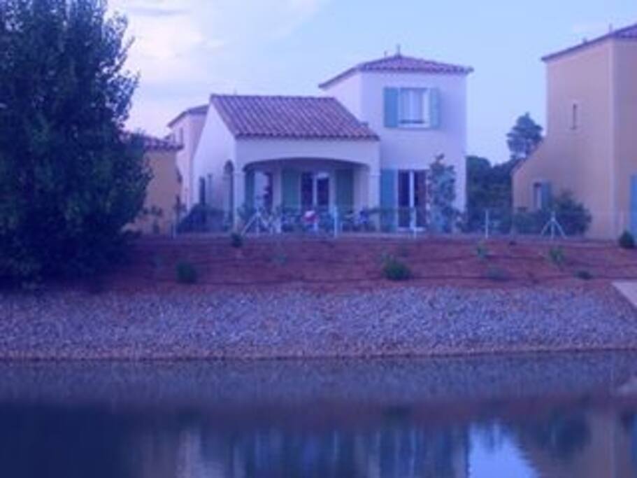 View of the villa from the communal pool