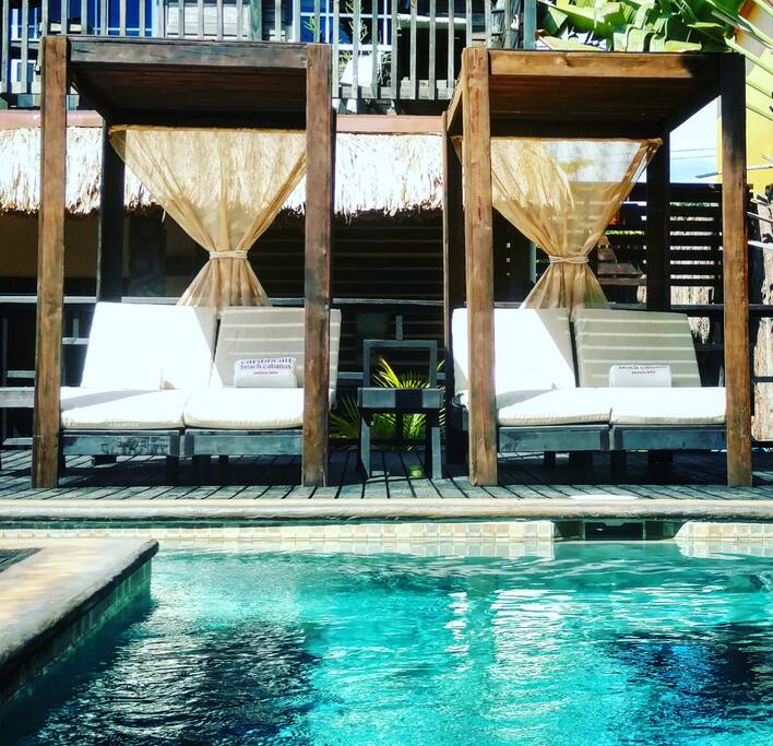 Poolside beach beds