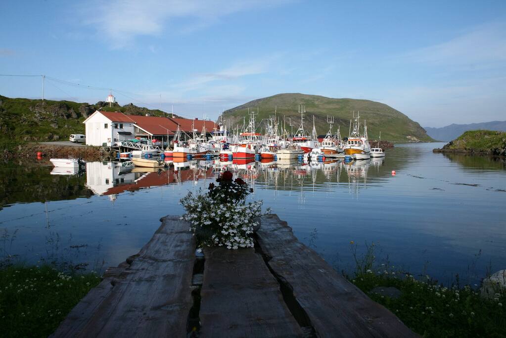 The fishing boats and the lighthouse.