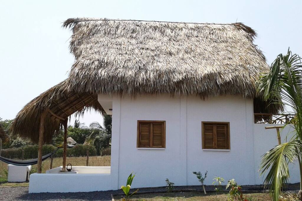 The exterior of the house.