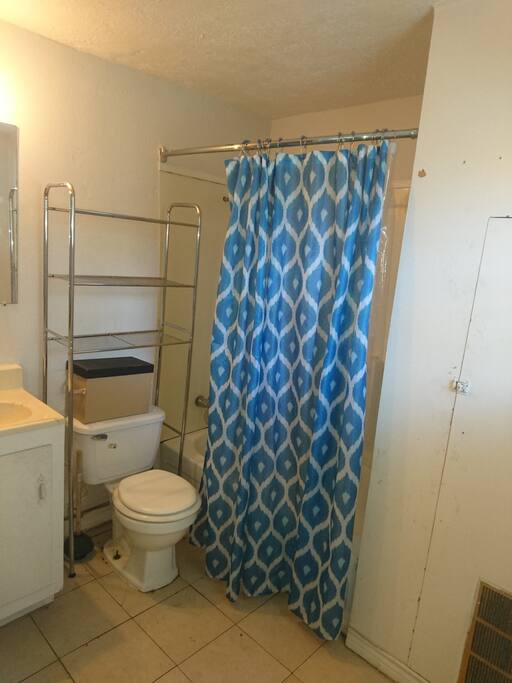 Working shower and toilet