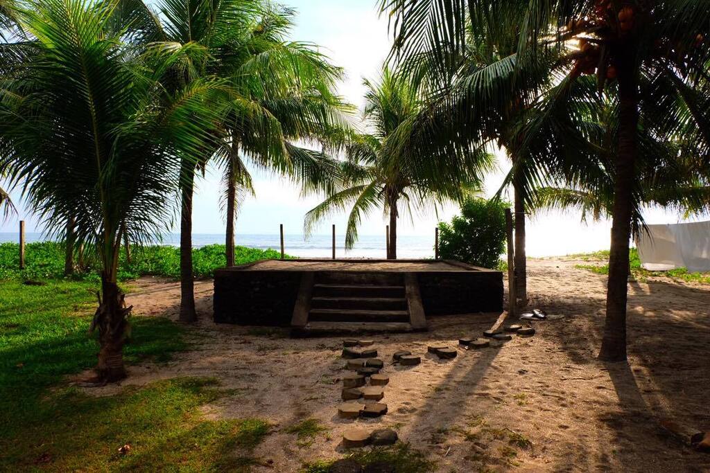 Beach front with surf right out front