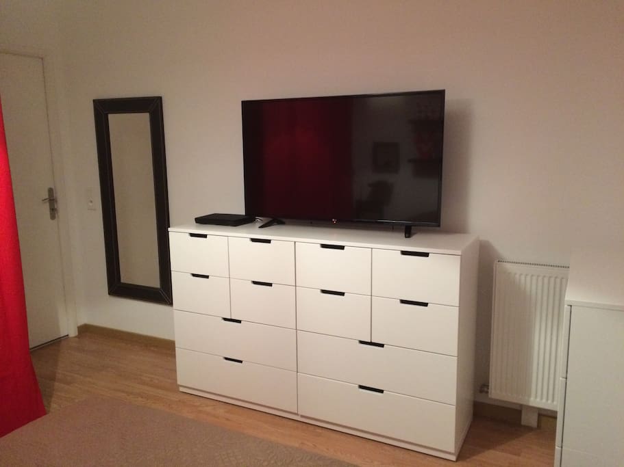 1 grande TV avec lecteur blu-ray/DVD. 1 large TV with DVD/bluray reader