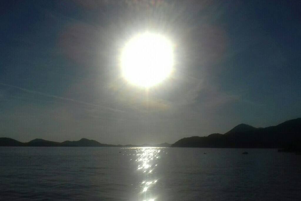 View on the sunset from the beach