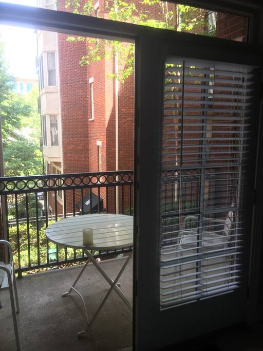 Private balcony off of guest bedroom