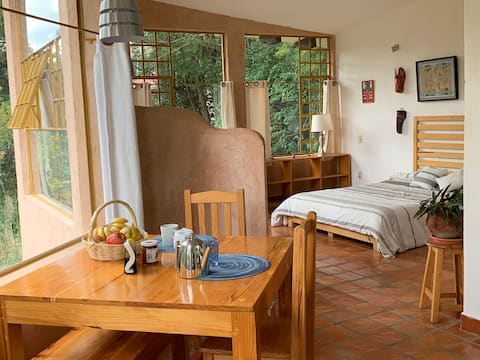 Studio in Bonampak 2 overlooking a garden