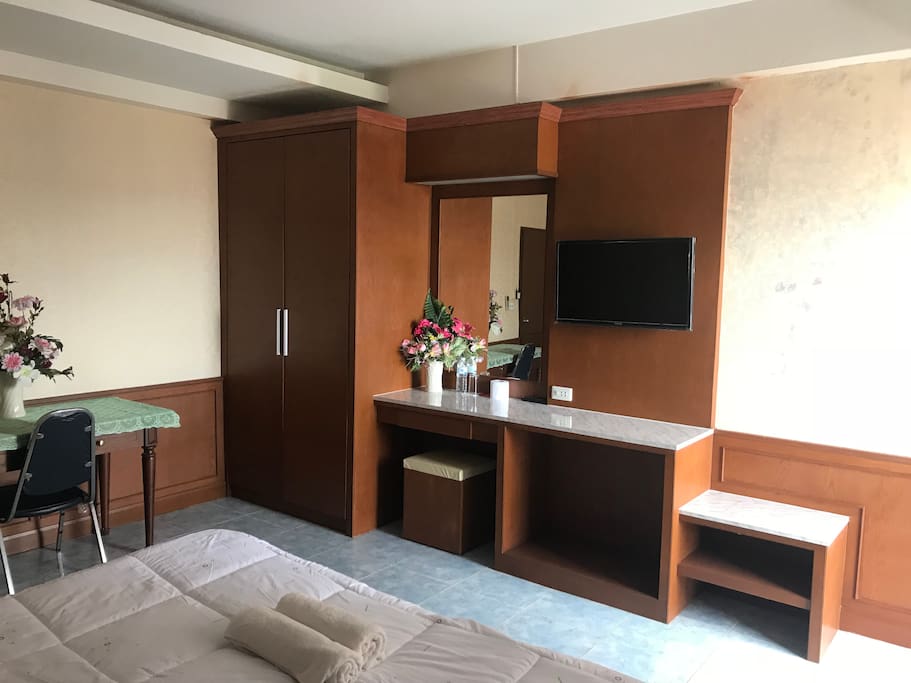 Brand new Wooden furniture interior with welcome drink available for visitors.