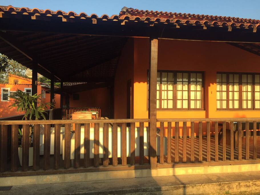 Varanda com rede para um bom descanso