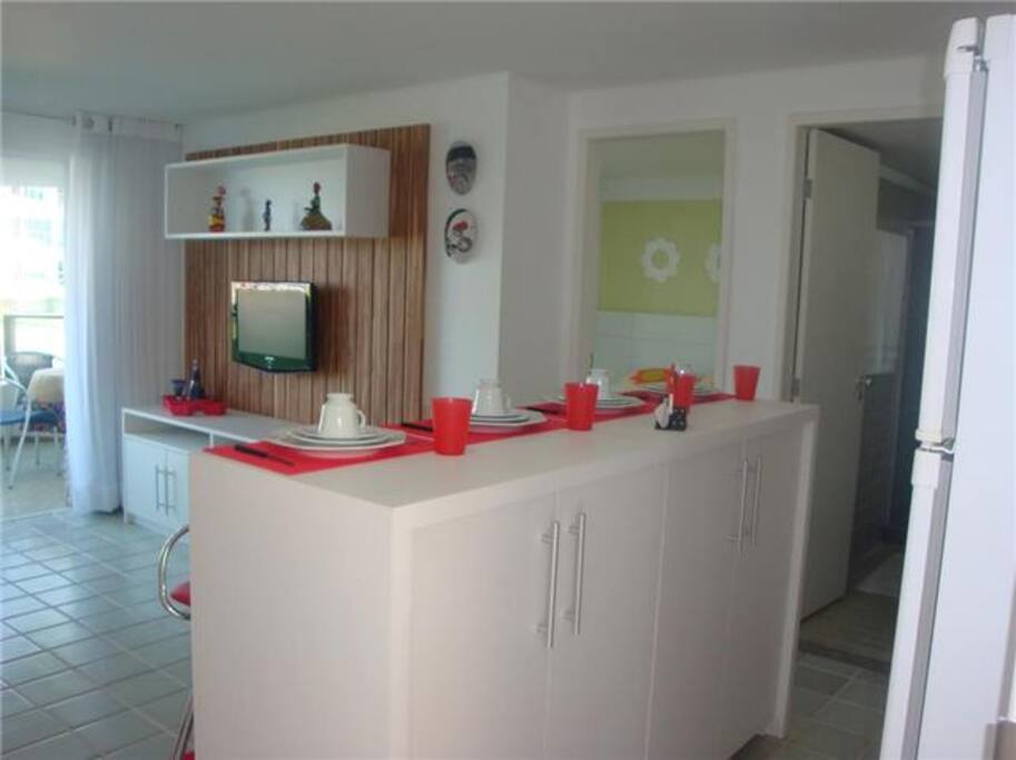Cozinha americana e sala