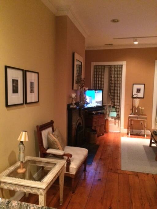 View from kitchen to living area