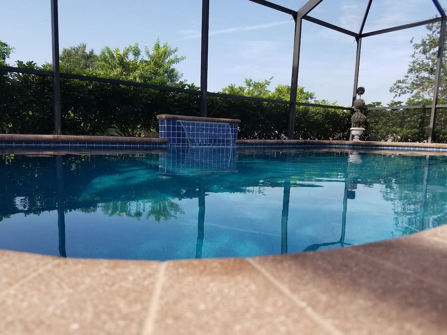 Very nice pool with waterfall