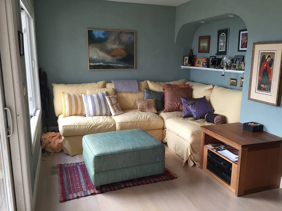 another sitting area on main floor next to deck.