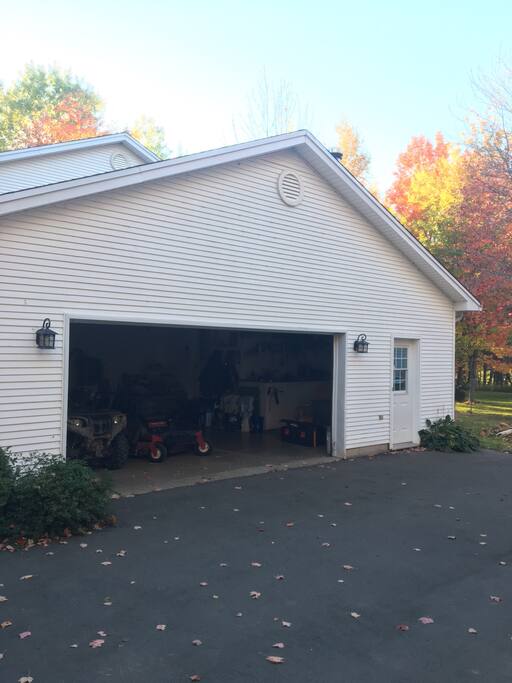 Garage available for toys such as motorbike, ATV, and snowmobile.