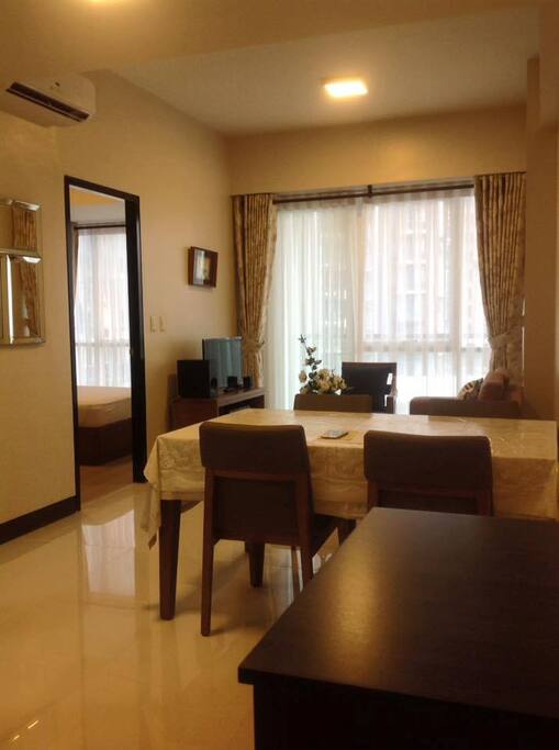 taken from the main door. The living area and dining area