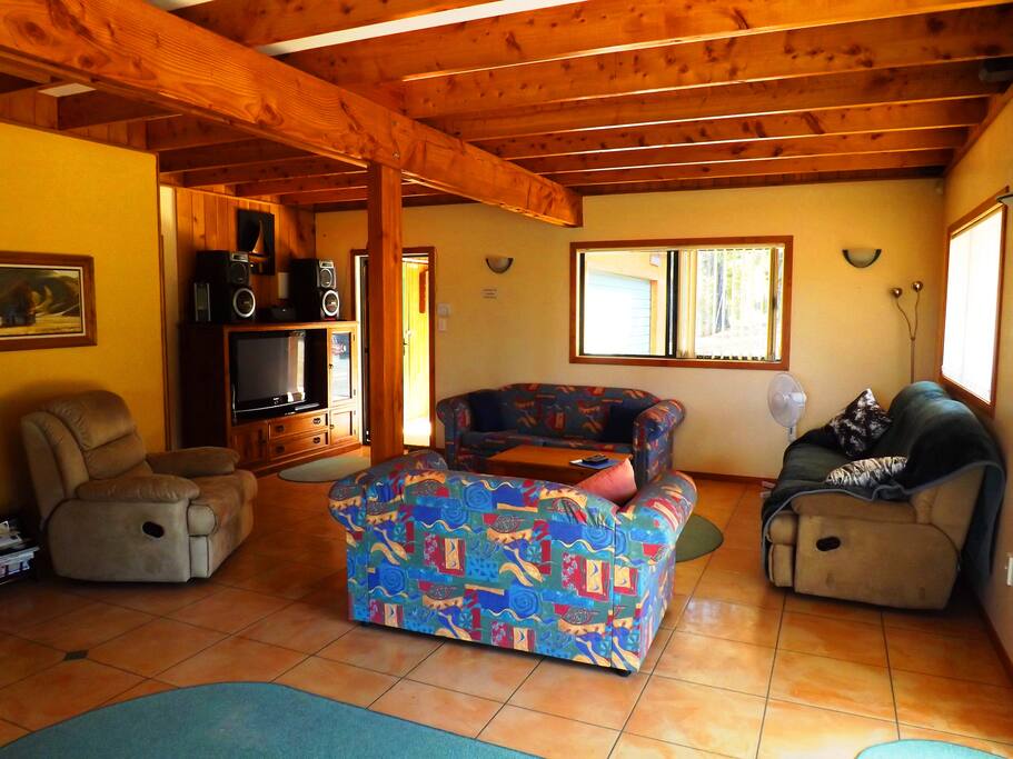 Living area & flat screen tv