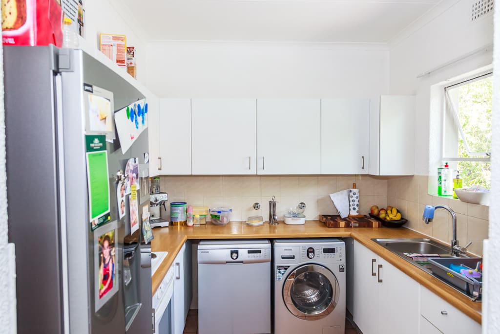 kitchen, washing machine/dryer and dishwasher.