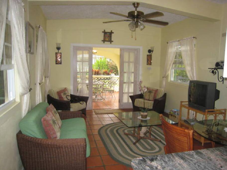 Living area opens on to patio.