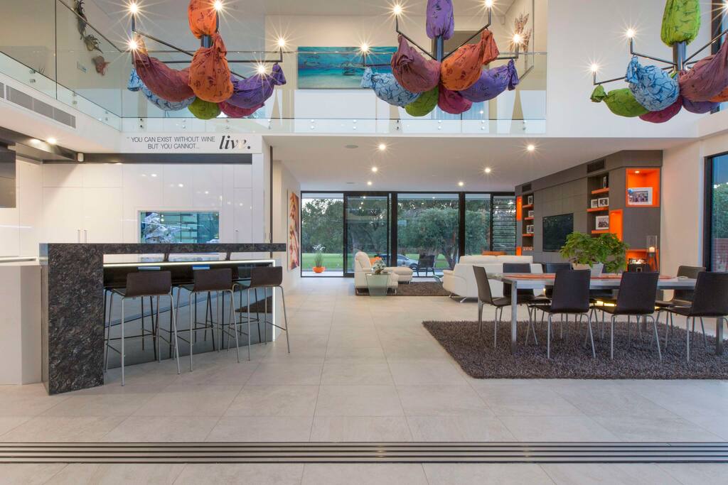 Open plan living extending to park views