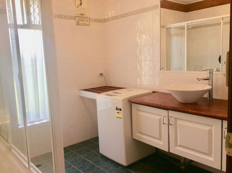 Bathroom with washing machine