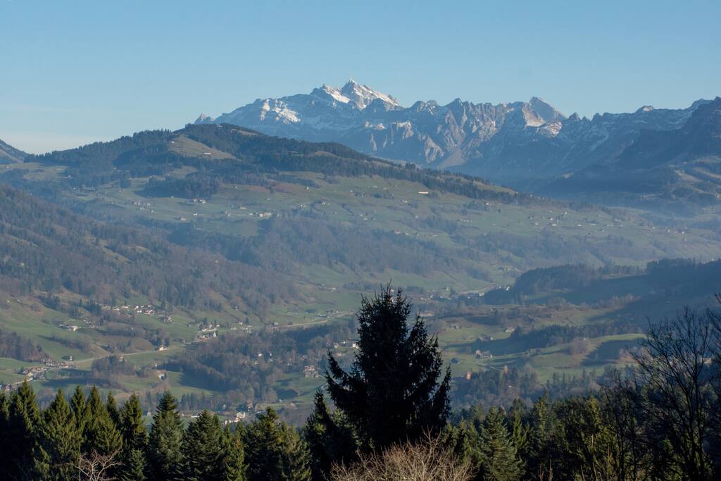 Aussicht vom Balkon auf den Säntis