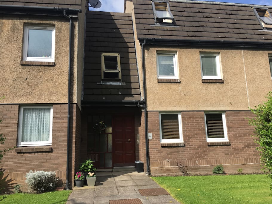 Entrance to home. Quiet residential stair. Spotlessly clean and safe.