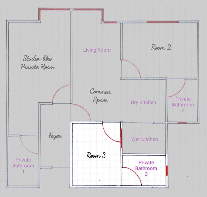 your bedroom is Room3