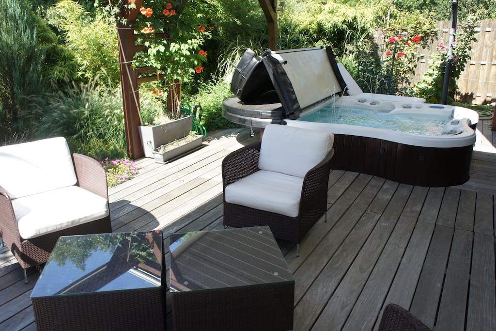 la terrasse et le spa