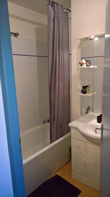 Petite salle de bain avec une baignoire pour se délasser