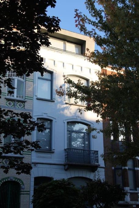 The house, streetside view