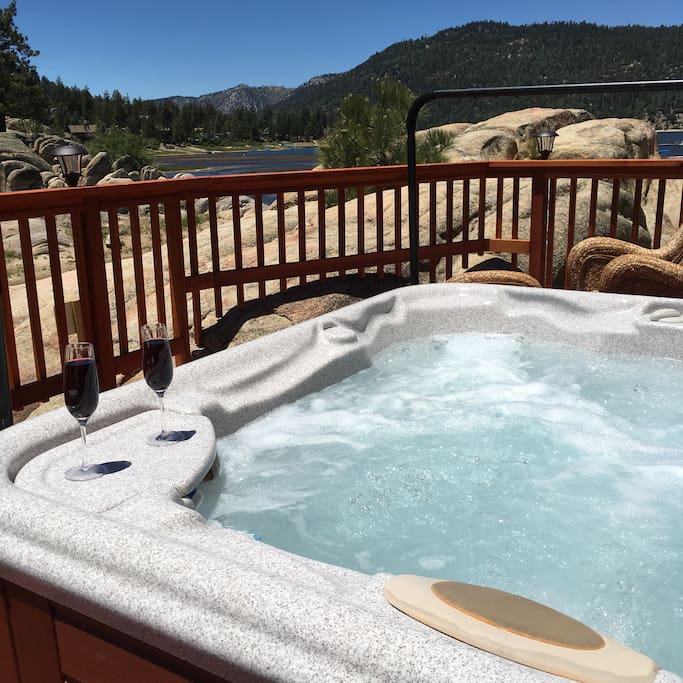 Hot Tub located on deck below living room deck