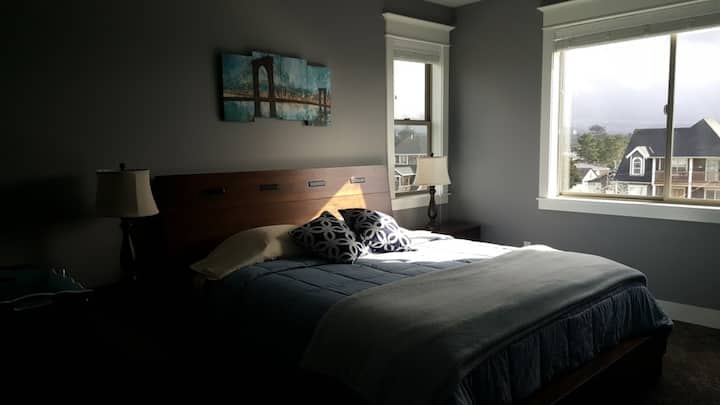 Dormitorio con vista a la montaña