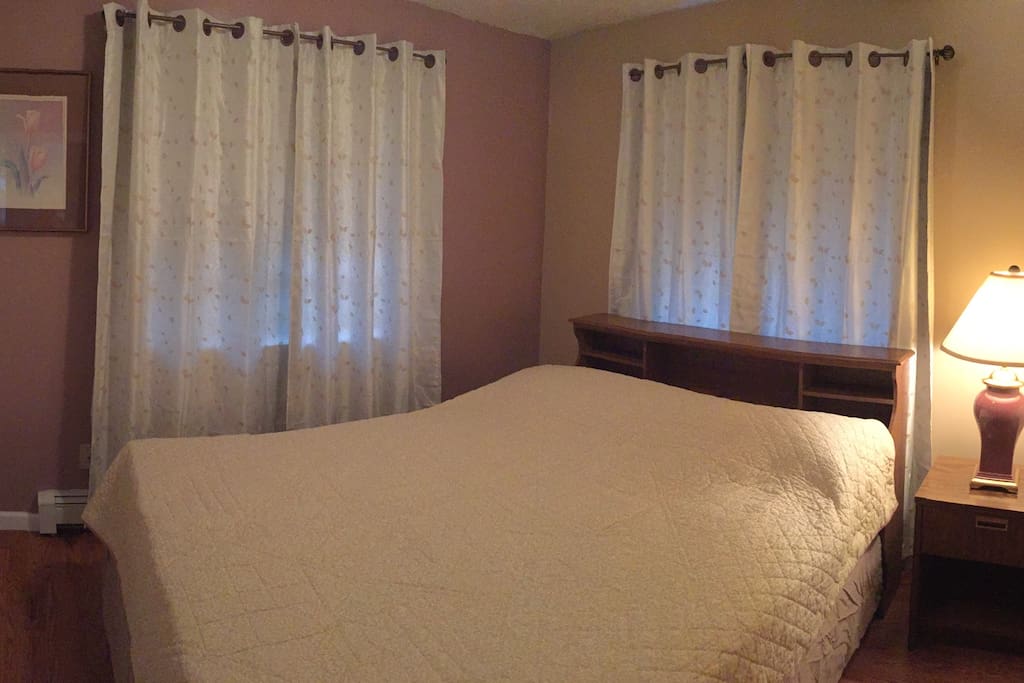 Queen size bed with book shelf