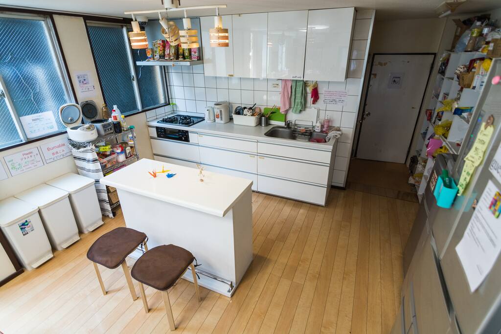 Kitchen with kitchen tools and condiments