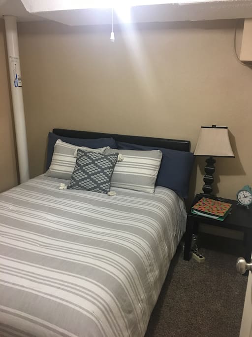 This is your bedroom! It's very private and by the downstairs restroom which you have to yourself!