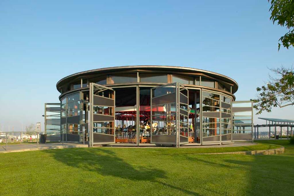 Vintage Carousel in center of Greeport