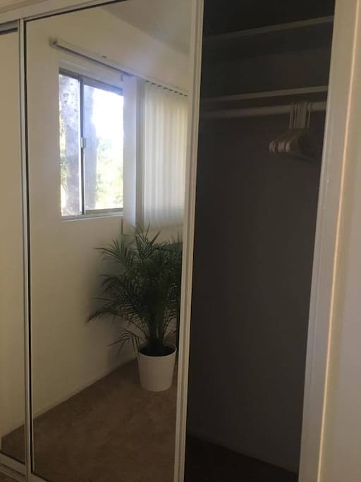 Double mirrored wardrobe.