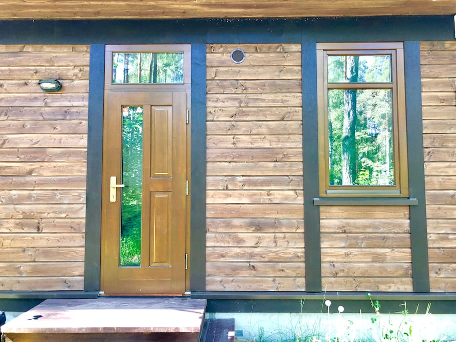 The “Eco House 25” entrance door.