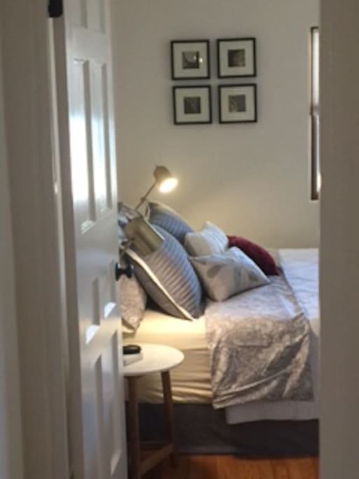 Rest well in a bedroom that has a king sized bed and plenty of storage