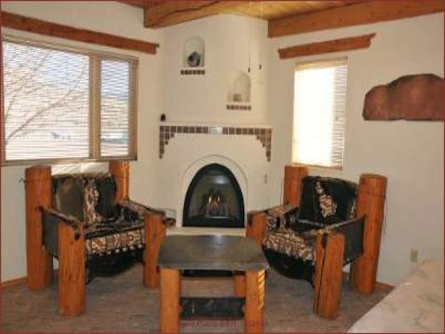 Kiva style fireplace and relaxation furniture!