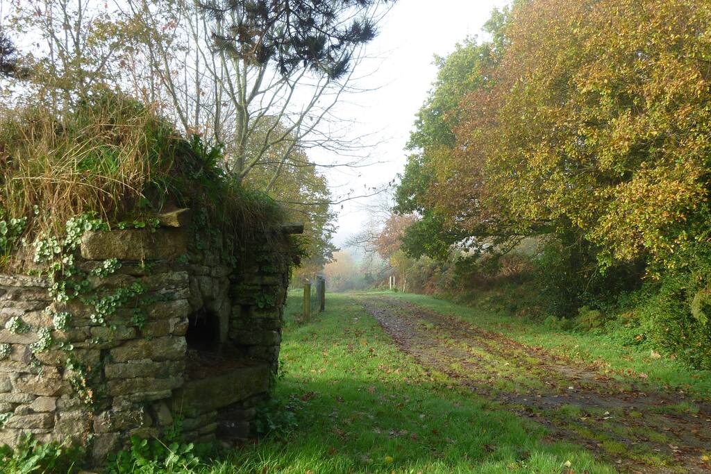 Chemin d'arrivée et four à pain